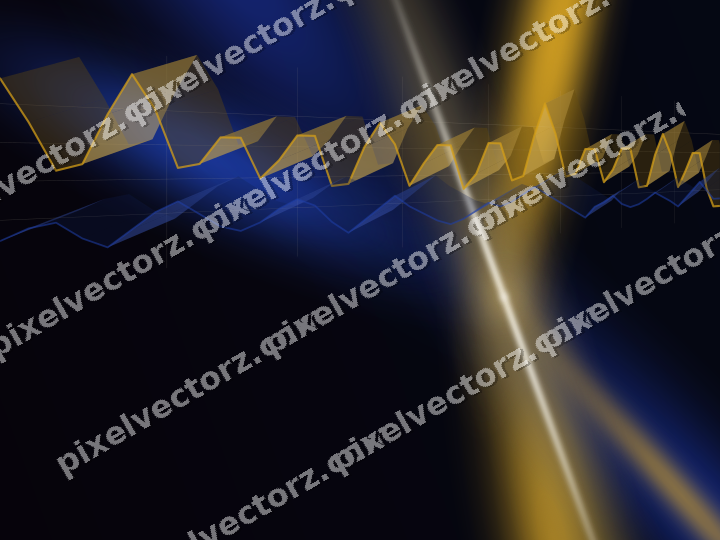 Glowing neon chart background in amber and blue