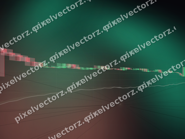 Glowing neon chart background in amber and green