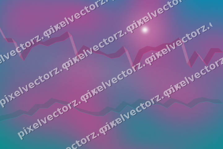 Glowing neon chart background in pink and orange
