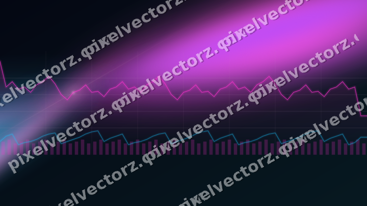 Glowing neon chart background in magenta and purple
