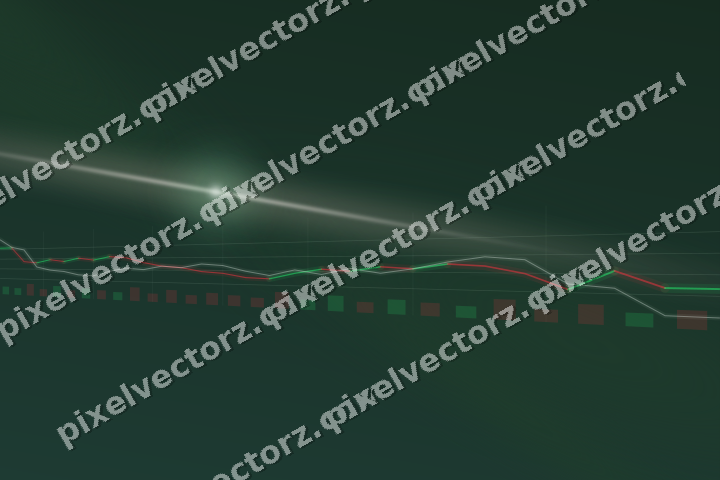 Glowing neon chart background in dark green and red
