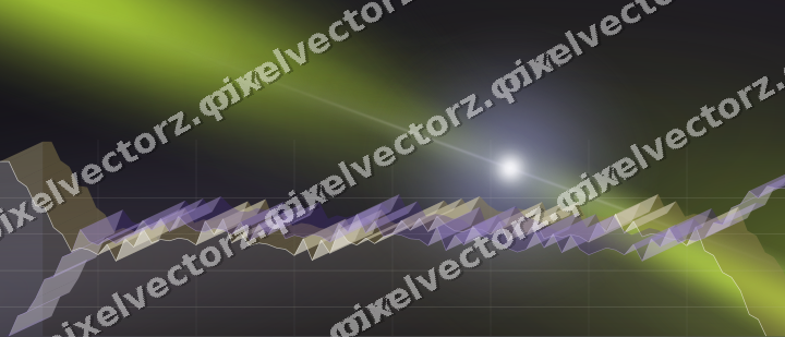 Glowing neon chart background in purple and lime