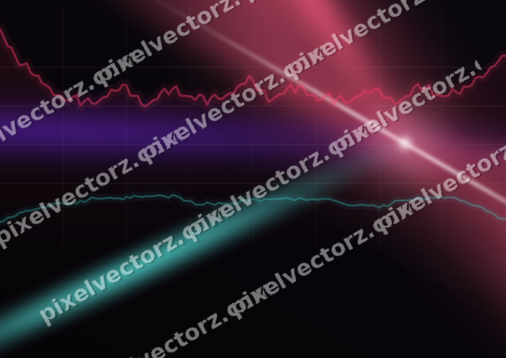 Glowing neon chart background in pink and amber