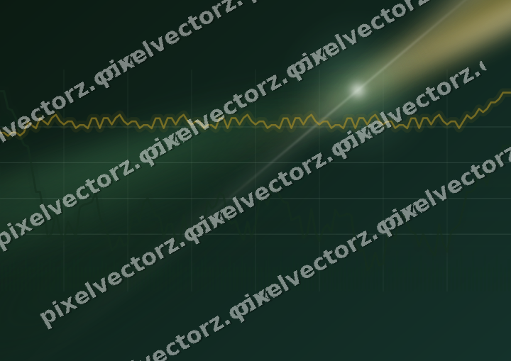 Glowing neon chart background in dark green and amber
