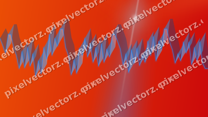 Glowing neon chart background in blue and red