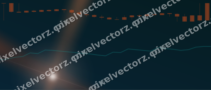 Glowing neon chart background in orange and teal