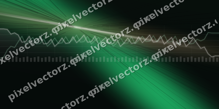 Glowing neon chart background in green and orange
