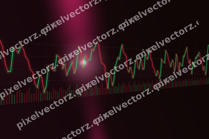 Glowing neon chart background in pink and yellow