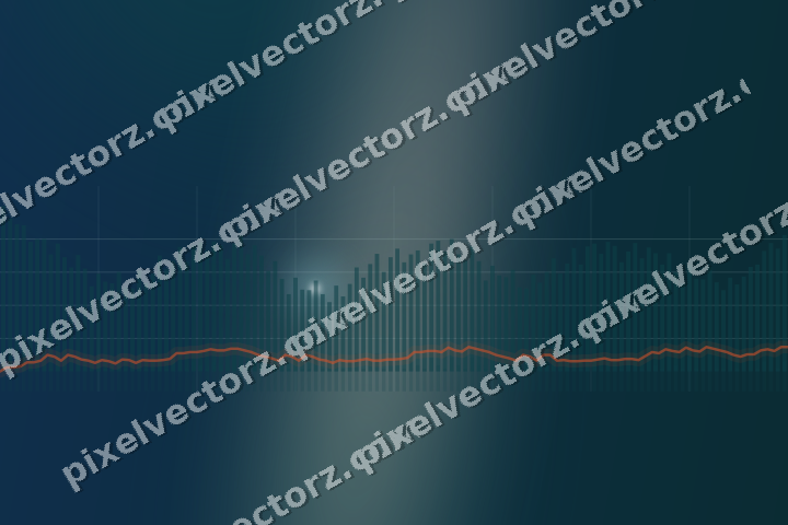 Glowing neon chart background in dark teal and orange