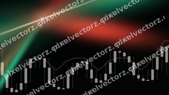 Glowing neon chart background in red and green