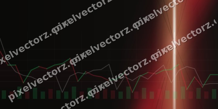 Glowing neon chart background in red and amber