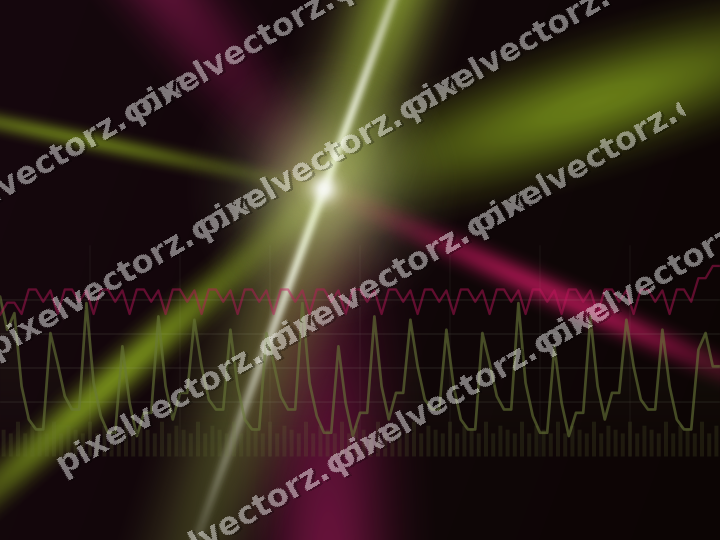 Glowing neon chart background in lime and pink