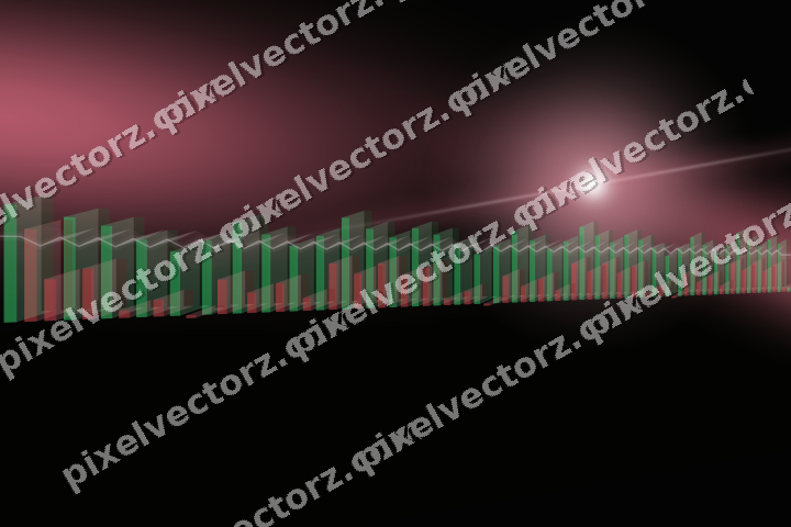 Glowing neon chart background in pink and lime