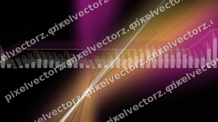 Glowing neon chart background in magenta and amber