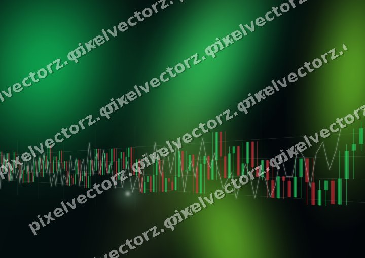 Glowing neon chart background in green and lime