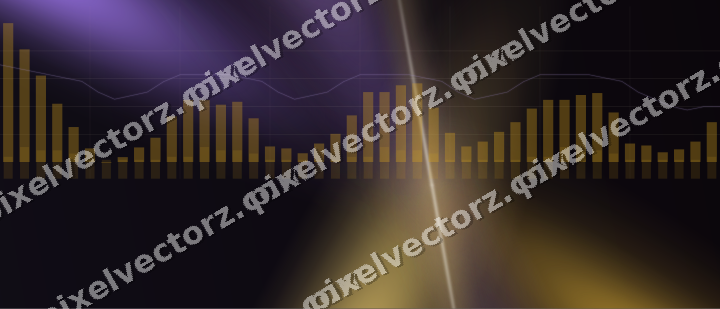 Glowing neon chart background in amber and purple
