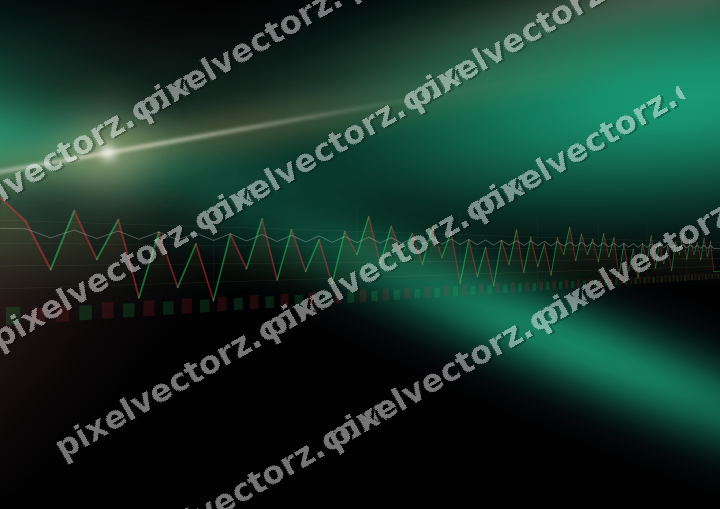 Glowing neon chart background in amber and green