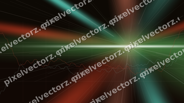 Glowing neon chart background in red and orange