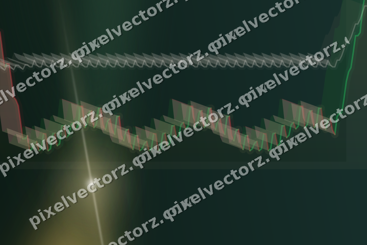 Glowing neon chart background in amber and dark green