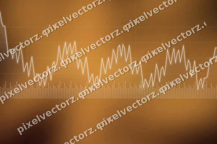 Glowing neon chart background in orange and amber