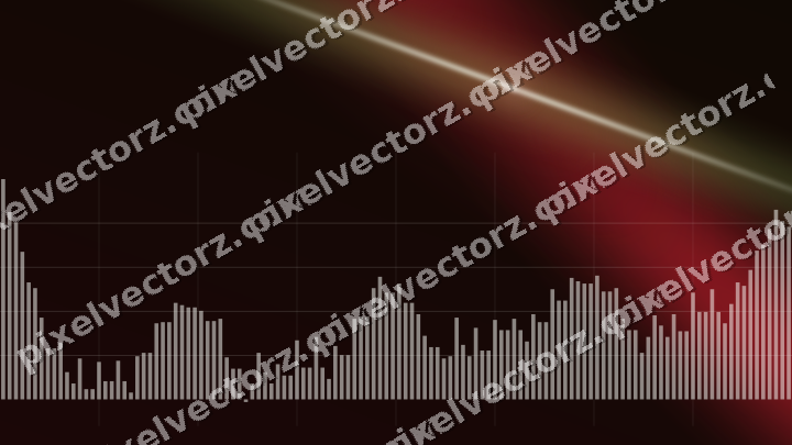 Glowing neon chart background in red and green