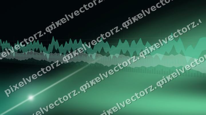 Glowing neon chart background in green and teal