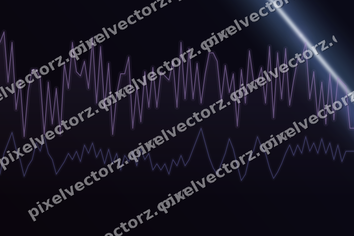 Glowing neon chart background in purple and blue