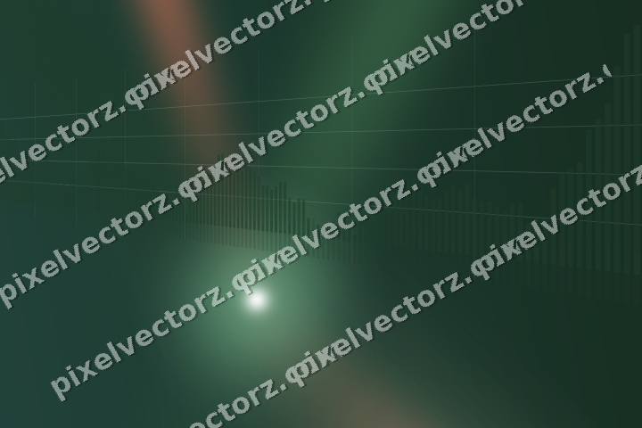 Glowing neon chart background in dark green and red