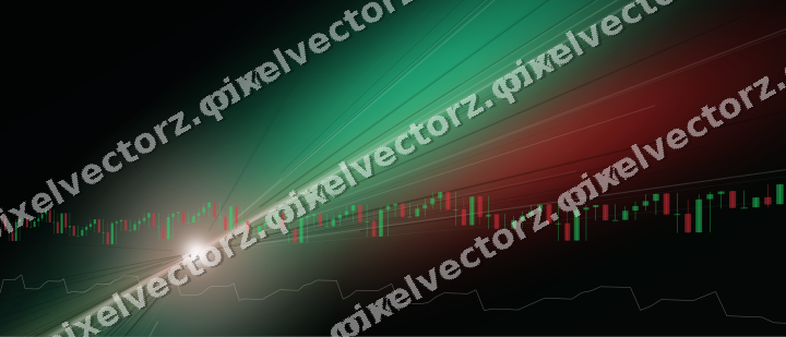Glowing neon chart background in red and green