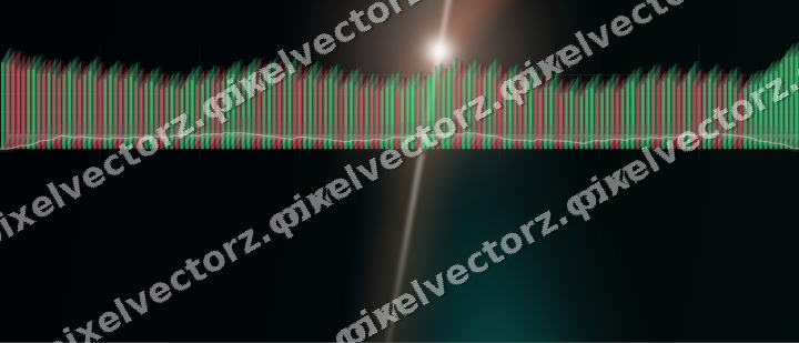 Glowing neon chart background in orange and teal