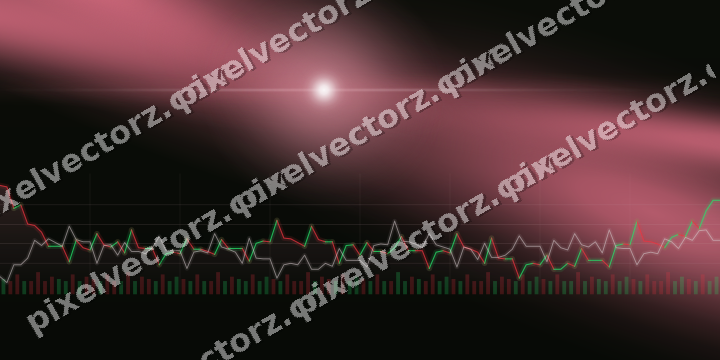Glowing neon chart background in pink and lime
