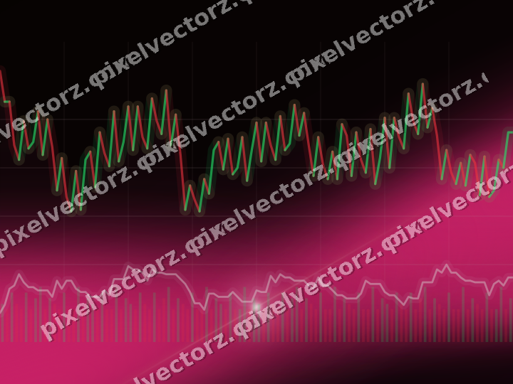 Glowing neon chart background in pink and green