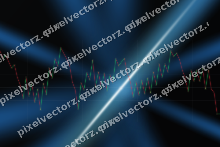 Glowing neon chart background in blue and teal