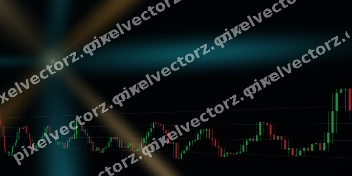 Glowing neon chart background in amber and teal