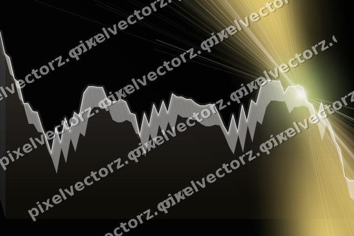 Glowing neon chart background in lime and yellow