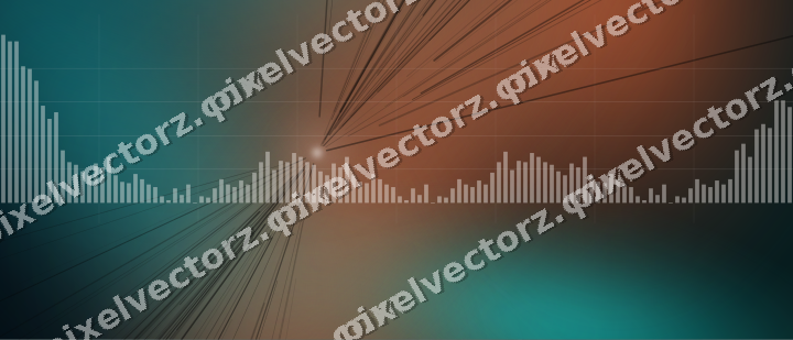 Glowing neon chart background in orange and teal
