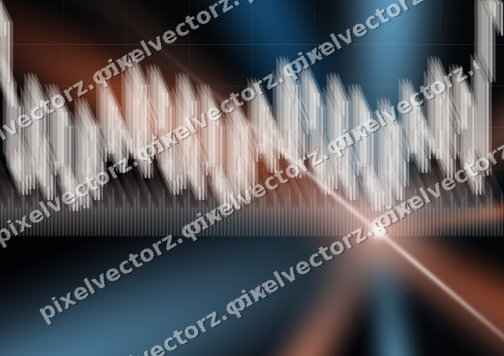 Glowing neon chart background in orange and cyan