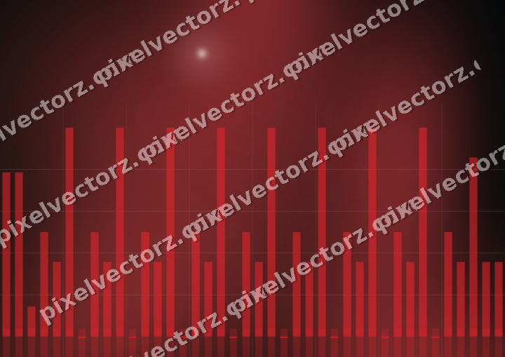 Glowing neon chart background in red and orange