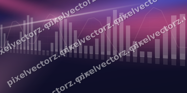 Glowing neon chart background in pink and blue