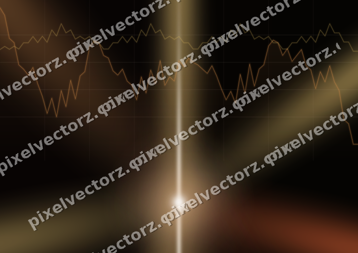 Glowing neon chart background in orange and amber