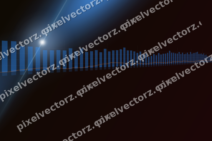 Glowing neon chart background in blue and red