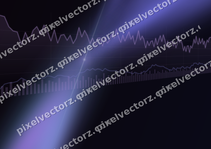 Glowing neon chart background in purple and blue