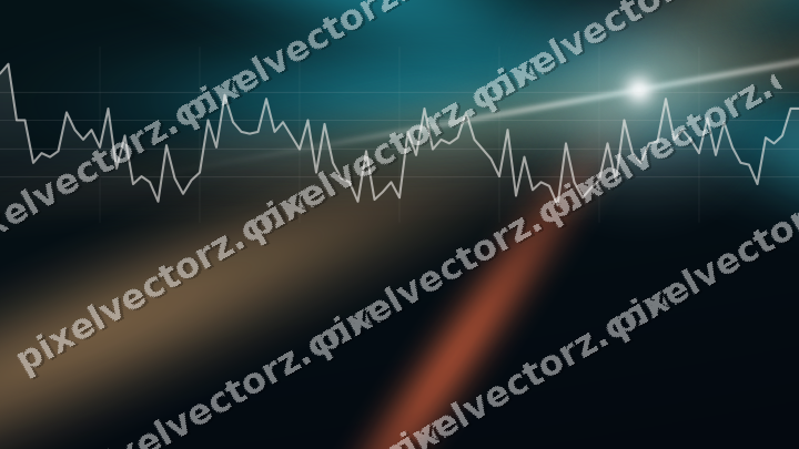 Glowing neon chart background in teal and orange