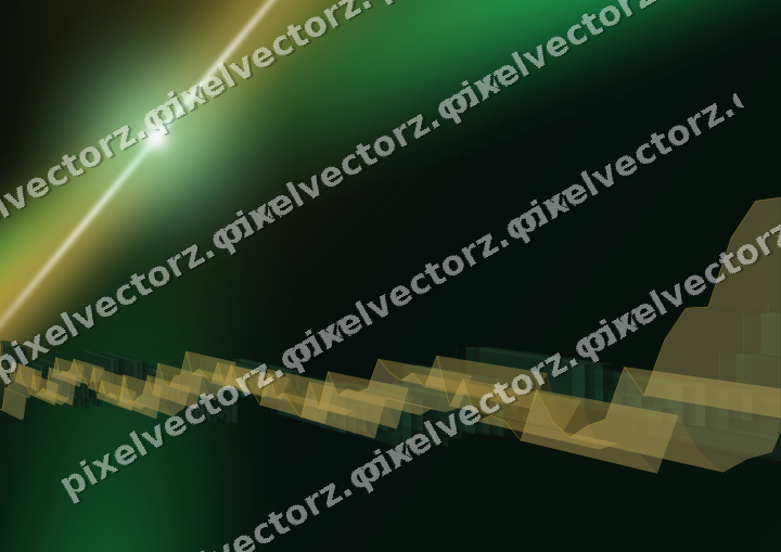 Glowing neon chart background in green and amber
