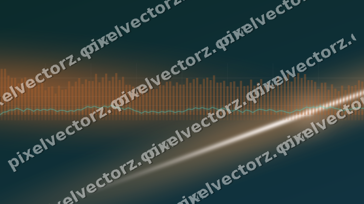 Glowing neon chart background in orange and teal