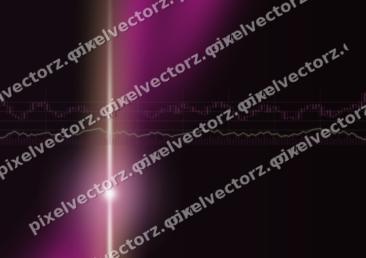 Glowing neon chart background in magenta and lime