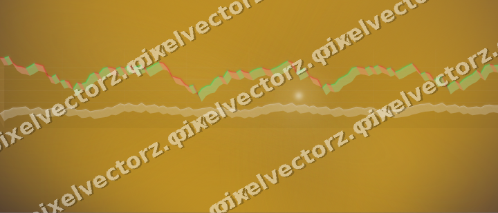 Glowing neon chart background in amber and purple