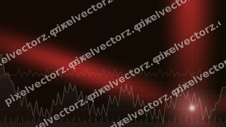 Glowing neon chart background in red and orange