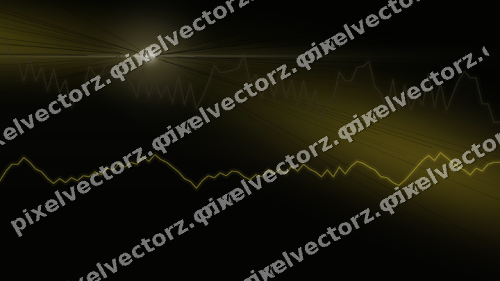 Glowing neon chart background in amber and yellow