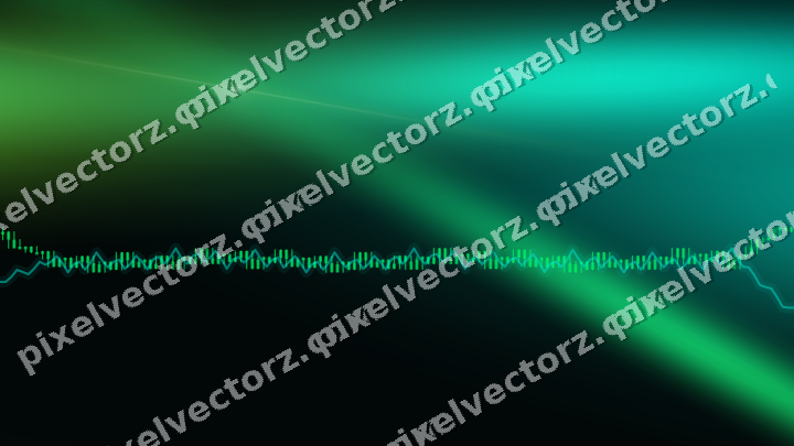 Glowing neon chart background in green and lime